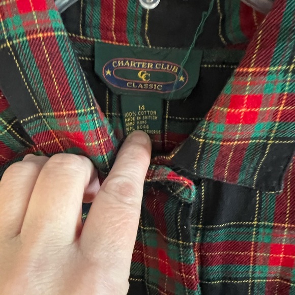 Charter Club Vintage Flannel Shirt. Size 14. - Picture 5 of 7